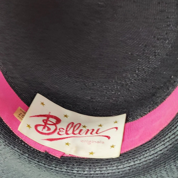Vintage Belinni Originals Straw Bowler Villager Hat in Black - Picture 7 of 7
